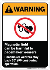 Warning: Warning Magnetic Field Harmful To Pacemaker Wearers ANSI - Wall Sign